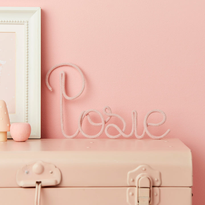 Pale Pink Knitted Word Sign