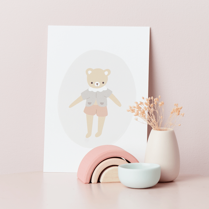 Bear Mauve - Little Cloud-Postcards