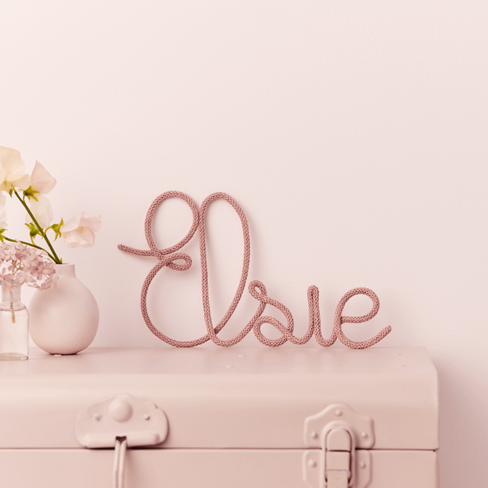 Blush Knitted Word Sign - Little Cloud-Knit Name Signs