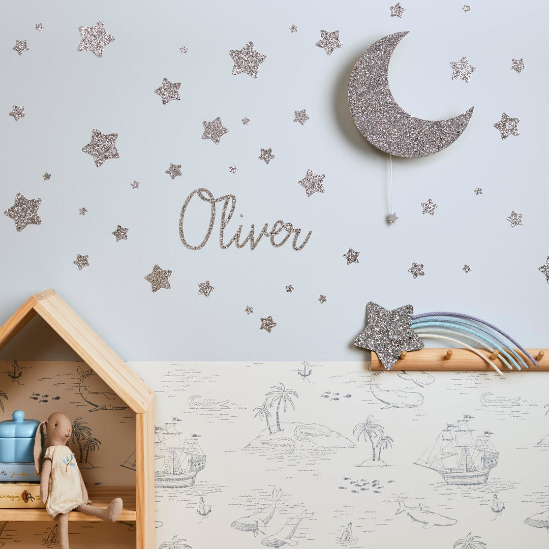 Silver Glitter Star Wall Stickers®