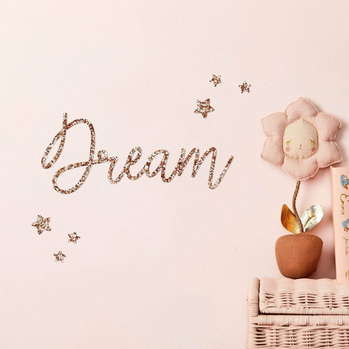 Rose Gold Glitter Word & Stars Wall Stickers®