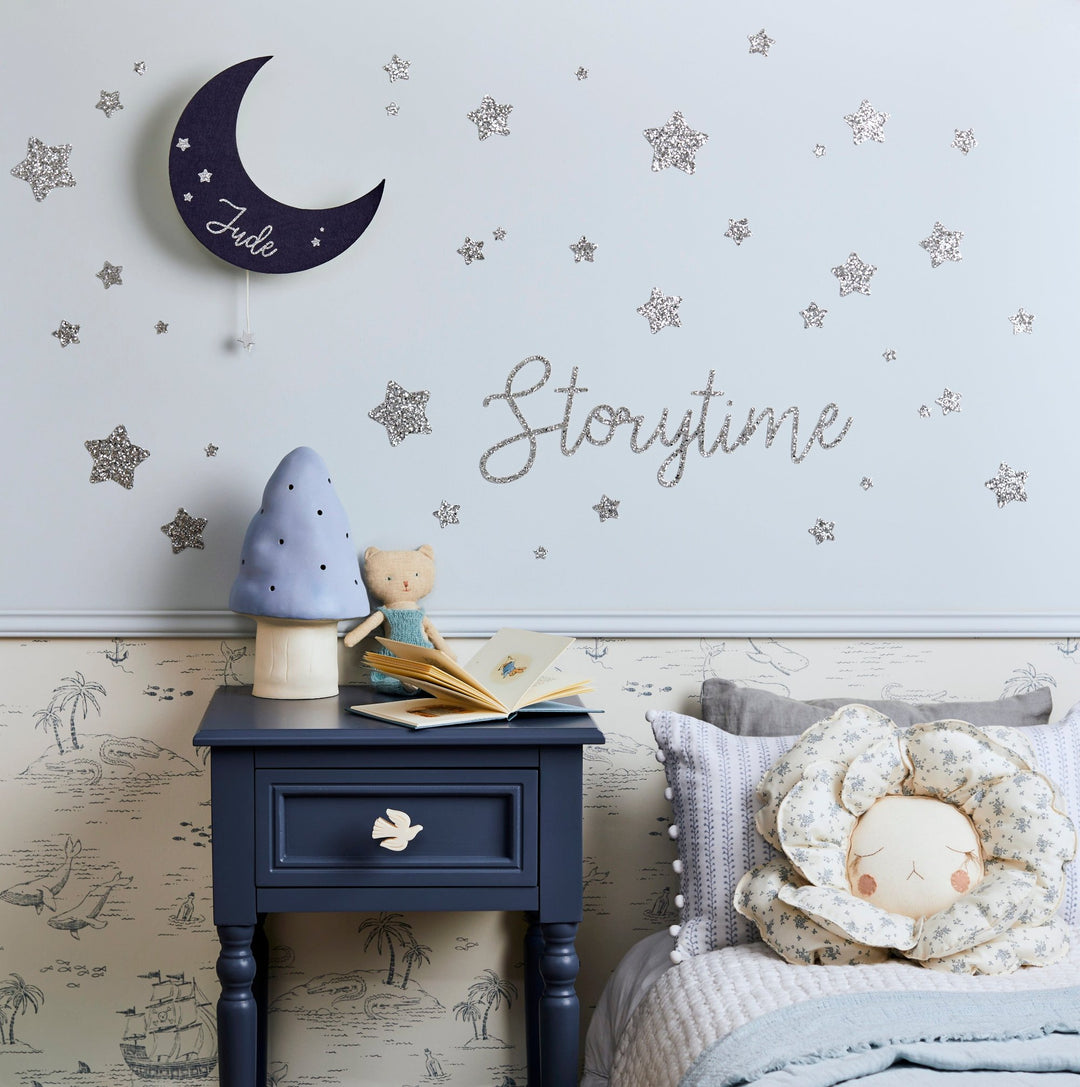 Silver Glitter Star Wall Stickers®