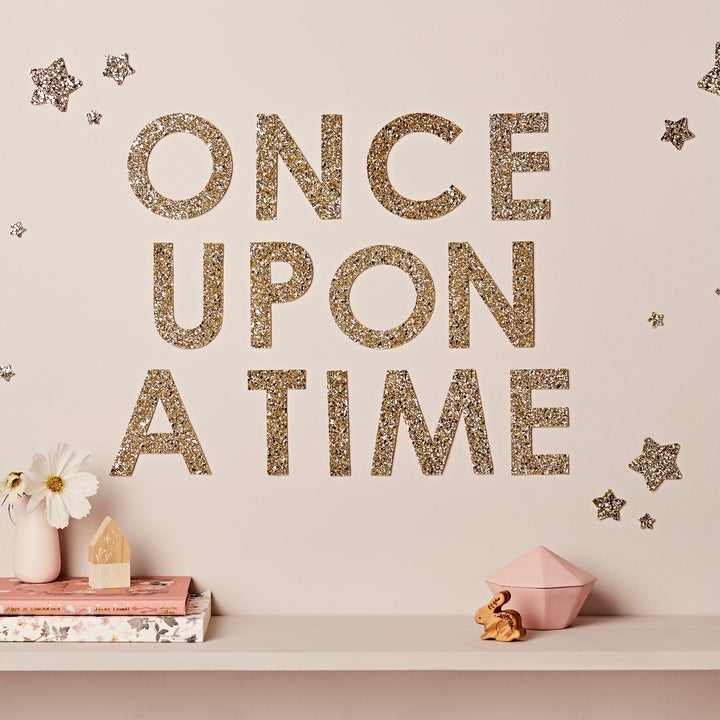 Gold Glitter Letter Wall Stickers