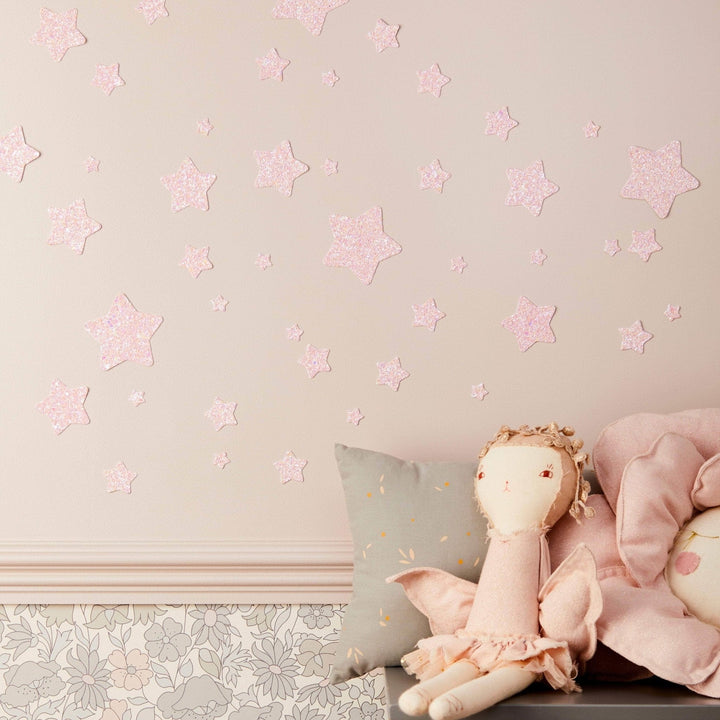 Heavenly Pink Glitter Star Wall Stickers® - Little Cloud-Wall Stickers Stars