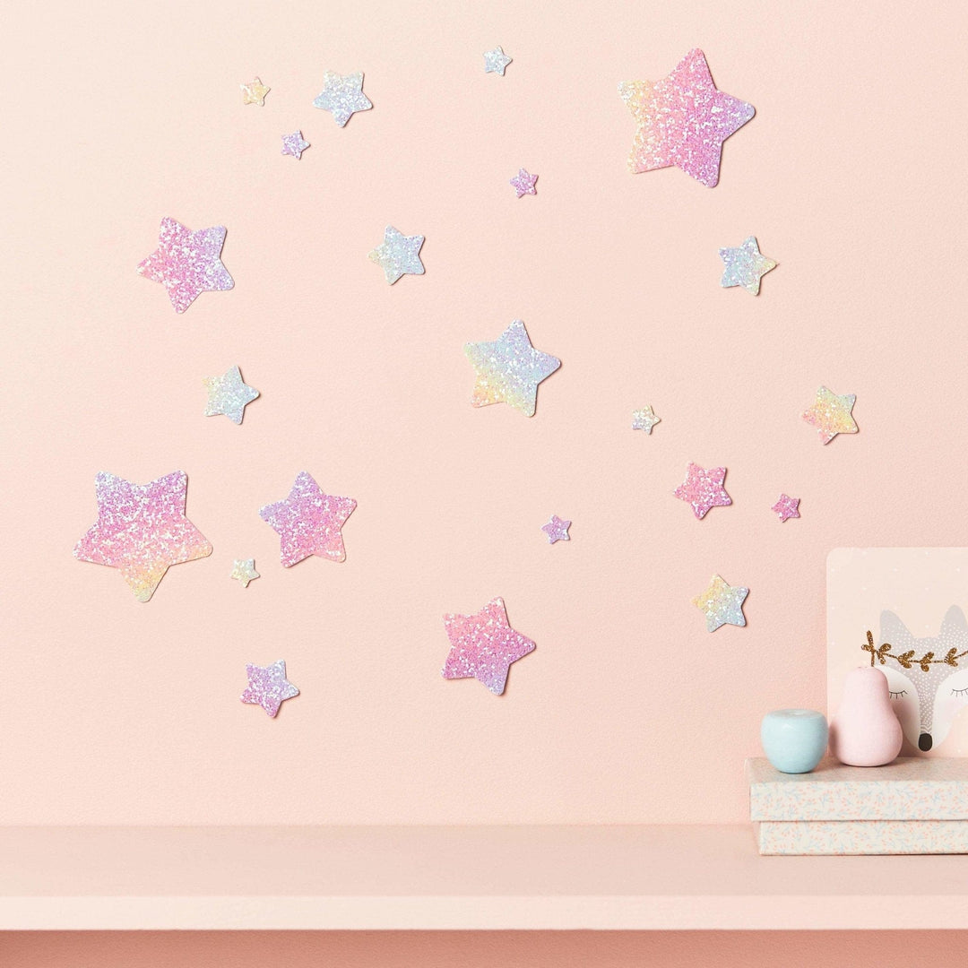 Tommy's Rainbow Glitter Star Wall Stickers® - Little Cloud-Wall Stickers Stars